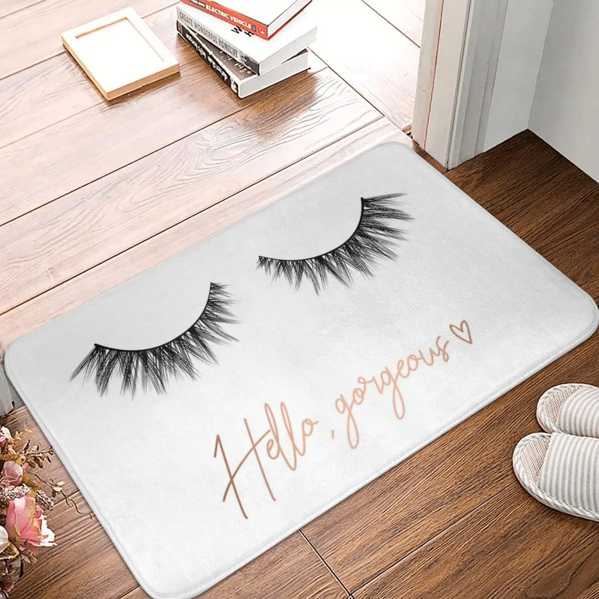 Eyelashes Hello Gorgeous Doormat Carpet Mat Rug Polyester Non-Slip Floor Decor Bath Bathroom Kitchen Bedroom 40*60
Eyelashes Hello Gorgeous Doormat Carpet Mat Rug Polyester Non-Slip Floor Decor Bath Bathroom Kitchen Bedroom 40*60