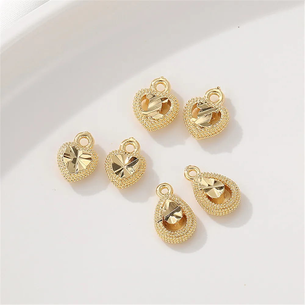 14k Gold coated frosted love Drop Pendant small pendant handmade DIY bracelet necklace jewelry material accessories
14k Gold coated frosted love Drop Pendant small pendant handmade DIY bracelet necklace jewelry material accessories