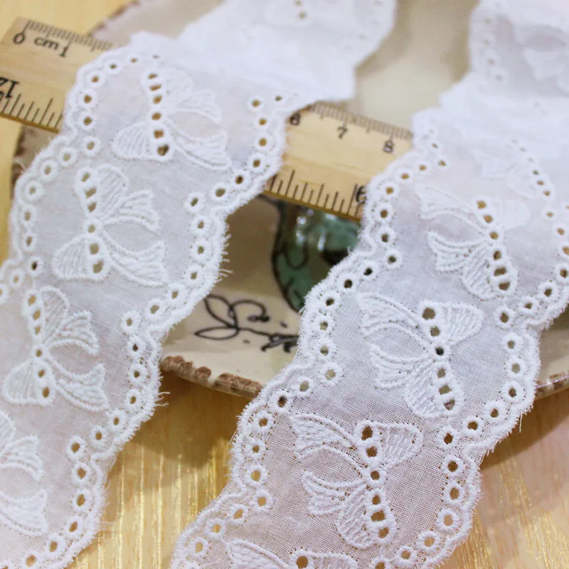 Lace Trim 10 Yard Ivory Cotton Cloth Bows Embroidery Ribbon Tapes Dress Top Clothing Sewing Fabric 4.8cm 1.9" Wide M4F218
Lace Trim 10 Yard Ivory Cotton Cloth Bows Embroidery Ribbon Tapes Dress Top Clothing Sewing Fabric 4.8cm 1.9" Wide M4F218