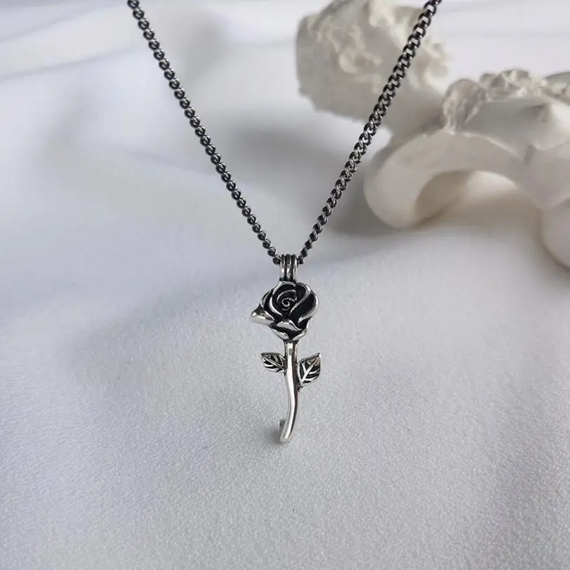 Genuine s925 Silver Rose Flower Pendant Necklace Plant Jewelry Ladies for Necklace Women Punk Style
Genuine s925 Silver Rose Flower Pendant Necklace Plant Jewelry Ladies for Necklace Women Punk Style