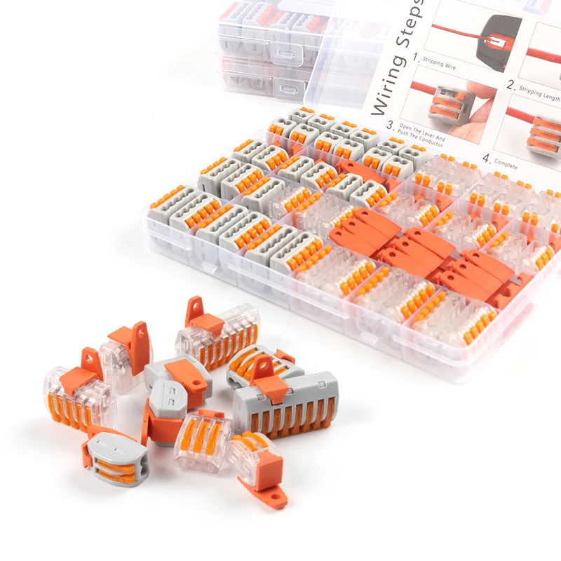 Boxed Universal Cable wire Connectors Fast Home Compact wire Connection push in Wiring Terminal Block With fixed Accessories
Boxed Universal Cable wire Connectors Fast Home Compact wire Connection push in Wiring Terminal Block With fixed Accessories