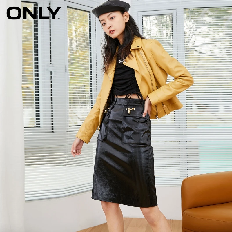 ONLY winter new shiny high-waist PU leather long fashion trendy one-step skirt skirt female | 12046S011
ONLY winter new shiny high-waist PU leather long fashion trendy one-step skirt skirt female | 12046S011