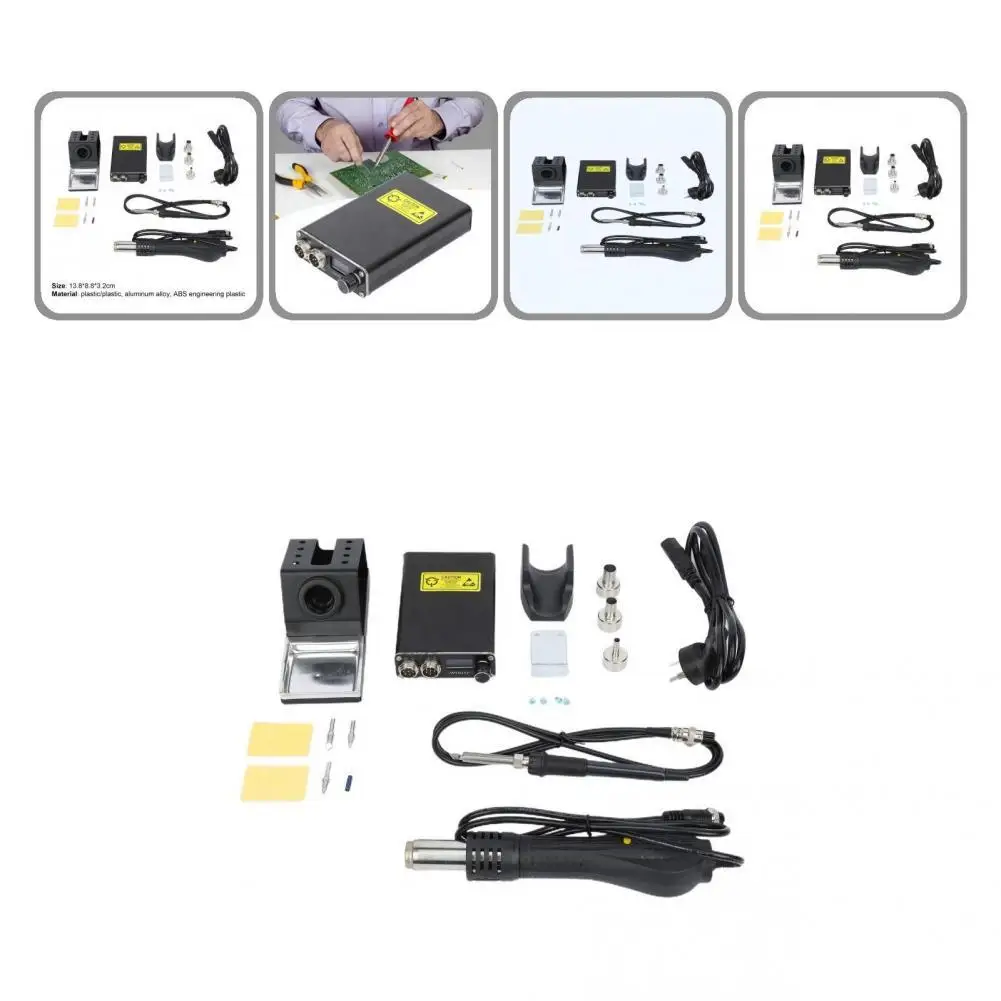 WY815P 220V LED Display Electric Soldering Iron Hot Air Gun T12 Solder Station Kit DIY Rework Desoldering Station Repair Tools
WY815P 220V LED Display Electric Soldering Iron Hot Air Gun T12 Solder Station Kit DIY Rework Desoldering Station Repair Tools
