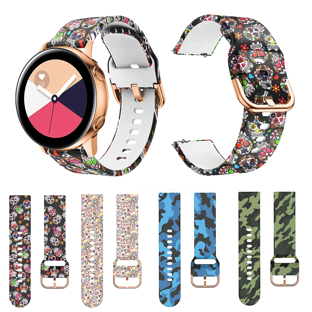 

Painted Color Silicone Strap for Active 2/Huawei watch/Samsung Galaxy watch soft replacement wristband for Amazfit Bip 20mm 20mm