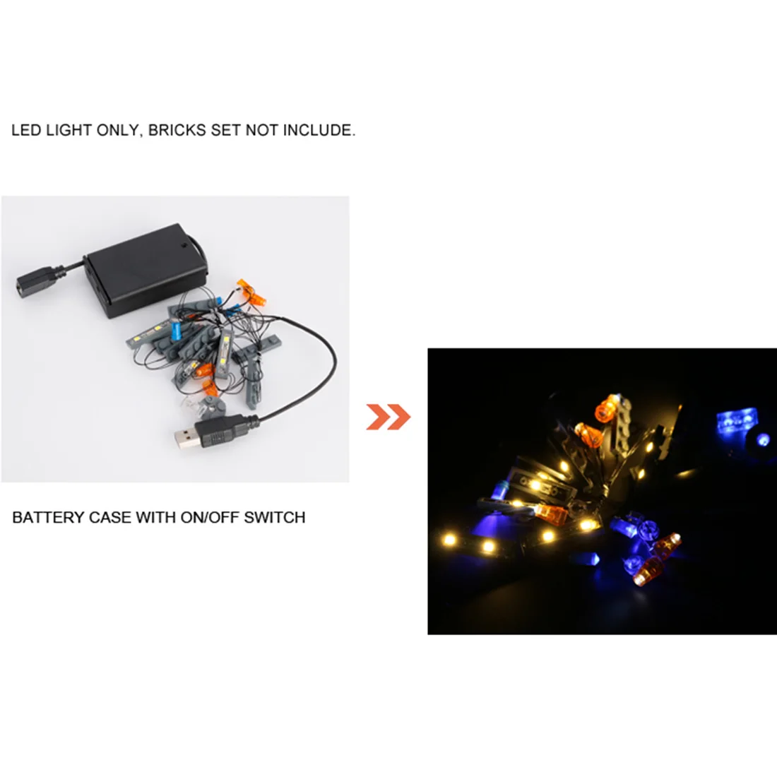MODIKER DIY Small Particle Building Block Accessories USB Lighting Kit for Black Pearl 4184
MODIKER DIY Small Particle Building Block Accessories USB Lighting Kit for Black Pearl 4184