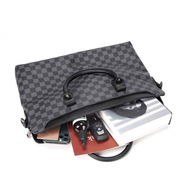 Classic Plaid Men's Briefcase Bag Laptop Business Handbag for Men Large Capacity A4 Documents Tote Leather Luxury Shoulder Bags
Classic Plaid Men's Briefcase Bag Laptop Business Handbag for Men Large Capacity A4 Documents Tote Leather Luxury Shoulder Bags