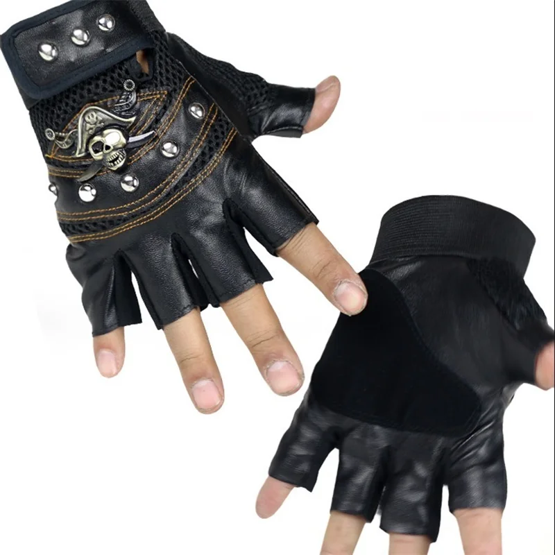 Men Women Fashion Hip Hop Women's Gym Punk Gloves Half Finger Men's Gloves Skulls Rivet PU Leather Fingerless Gloves
Men Women Fashion Hip Hop Women's Gym Punk Gloves Half Finger Men's Gloves Skulls Rivet PU Leather Fingerless Gloves