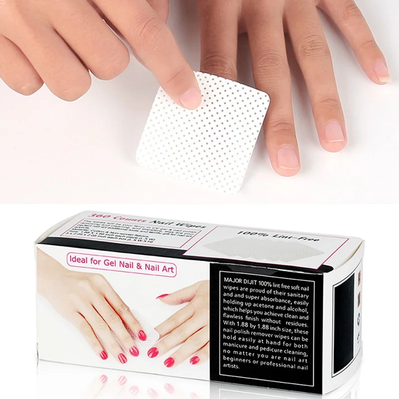 

360 сткс/ПАК Niet-pluizende средство для снятия лака для ногтей Katoen салфетки для очистки Papier Pad ручной сервит Nagels полировка искусство Чистка маникюр