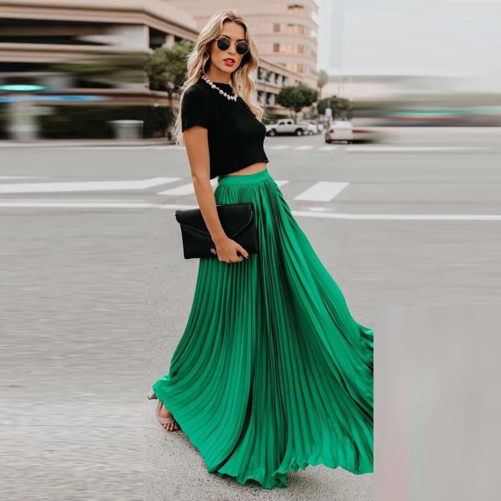 Forest Green Chiffon Skirt Long Elegant Floor Length Skirt Pleated Draped Women Skirts saias mulher jupe femme
Forest Green Chiffon Skirt Long Elegant Floor Length Skirt Pleated Draped Women Skirts saias mulher jupe femme