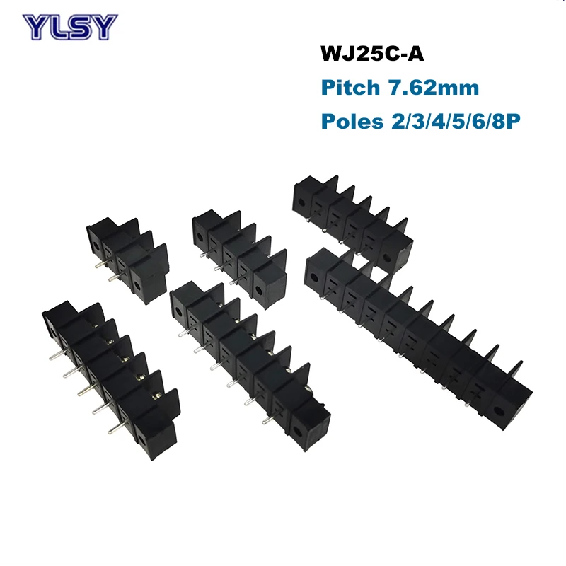 Barrier PCB Terminal Block Pitch 7.62mm Morsettiera Straight 2/3/4/5/6/8P 25C-A Wire Cable Connector Screw Holes 14AWG 15A
Barrier PCB Terminal Block Pitch 7.62mm Morsettiera Straight 2/3/4/5/6/8P 25C-A Wire Cable Connector Screw Holes 14AWG 15A