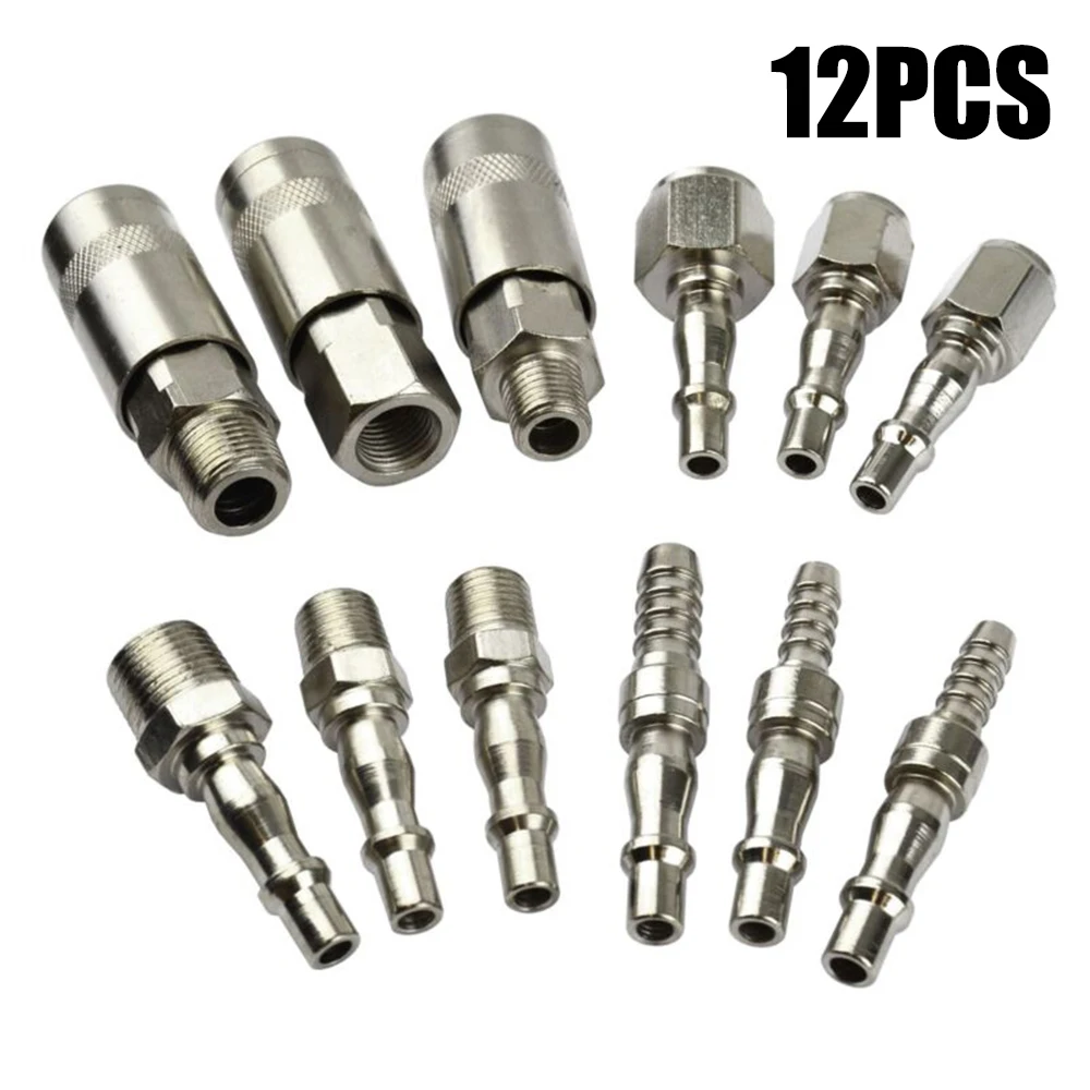 12PCS Air Line Hose Compressor Fitting Connector Quick Release Set 1/4 3/8in Quick Release Coupler BSP Female Male Thread
12PCS Air Line Hose Compressor Fitting Connector Quick Release Set 1/4 3/8in Quick Release Coupler BSP Female Male Thread
