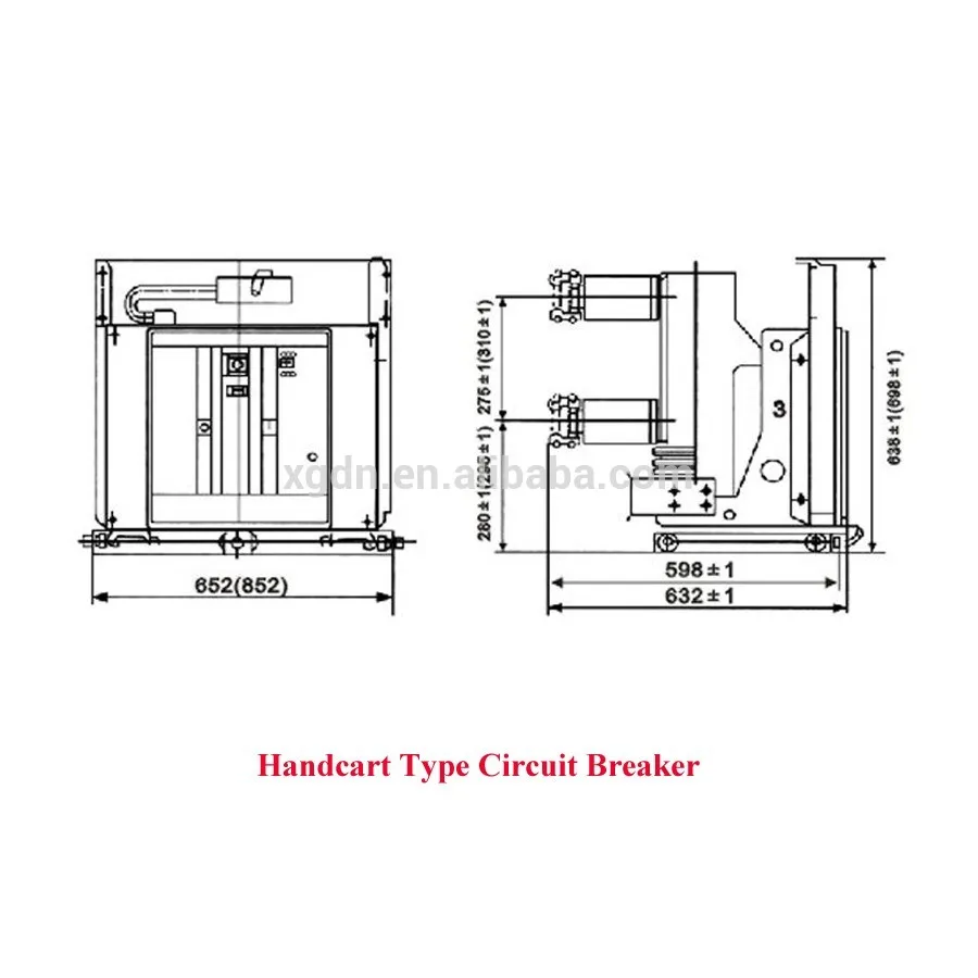 

VS1 12KV 24KV indoor high voltage drawout type 3 phase vacuum circuit breaker VCB