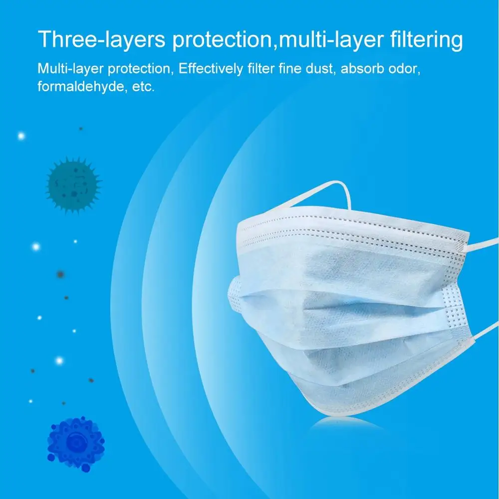 10 / 50 PCS 3-layered Non-woven Disposable Mask Protection Civilian Adult Breathable Mask Earloop Protective Mask
10 / 50 PCS 3-layered Non-woven Disposable Mask Protection Civilian Adult Breathable Mask Earloop Protective Mask