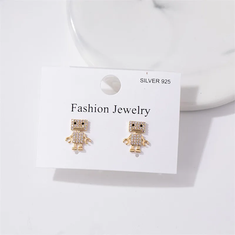 LOVOACC Delicate Shinning Rhinestone Robot Statement Earrings for Women Gold Color Metal Cartoon Drop Dangle Earrings Brincos
LOVOACC Delicate Shinning Rhinestone Robot Statement Earrings for Women Gold Color Metal Cartoon Drop Dangle Earrings Brincos