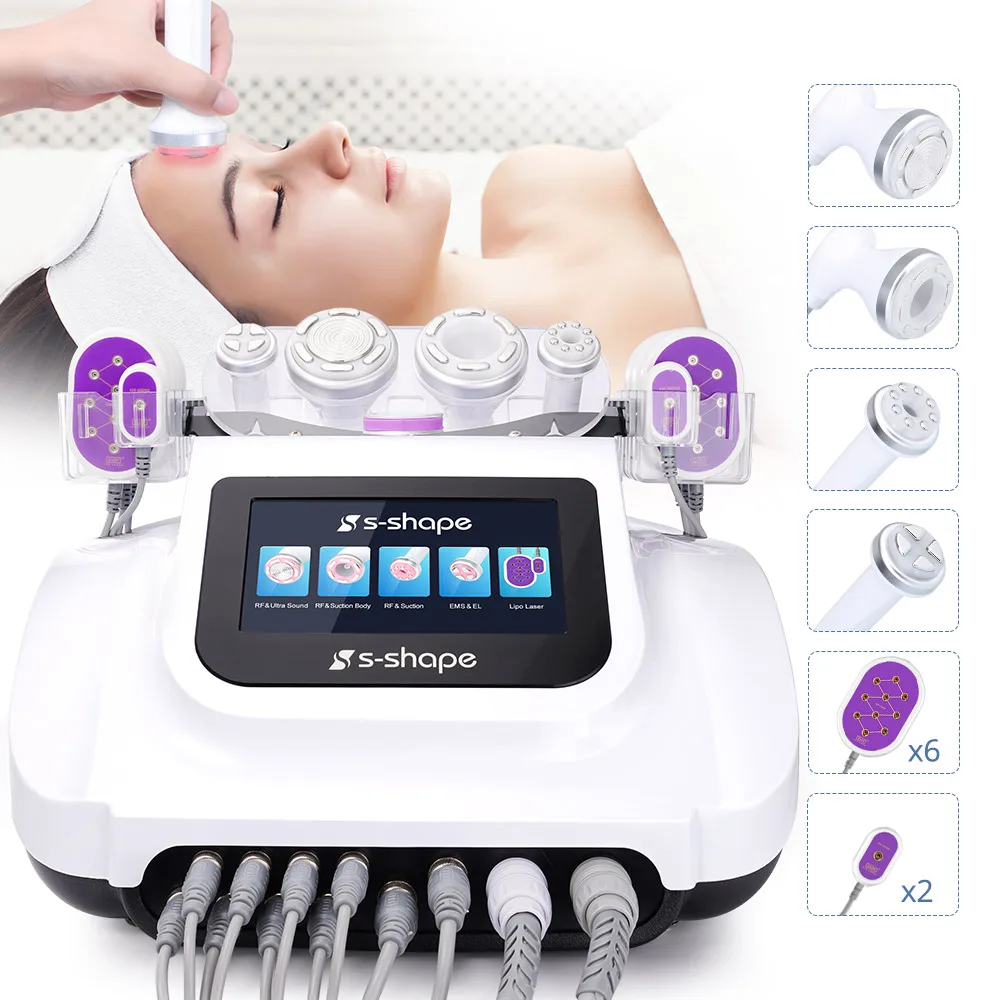 S Shape Ultrasonic 30K Vacuum Cavitation RF Machine EMS EL Facial Messager Body Face Care Multifunction Slim Machine
S Shape Ultrasonic 30K Vacuum Cavitation RF Machine EMS EL Facial Messager Body Face Care Multifunction Slim Machine