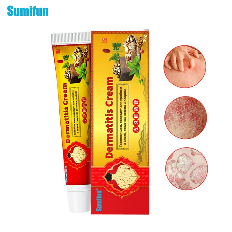

Sumifun 1Pcs 20g Herbal Antibacterial Cream Dermatitis Ointment Treatment Eczema Psoriasis Anti-Itching Medical Plaster with Box