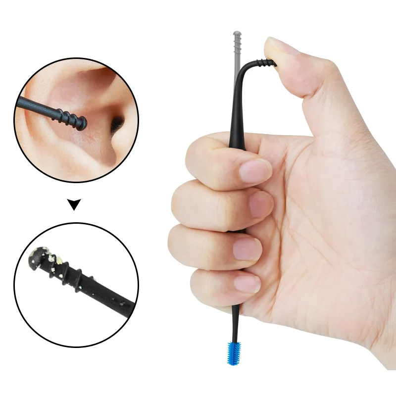 Soft Silicone Swabs Ear Pick Double-ended Earpick Ear Wax Curette Remover Ear Cleaner Spoon Spiral Ear Clean Tool Spiral Design
Soft Silicone Swabs Ear Pick Double-ended Earpick Ear Wax Curette Remover Ear Cleaner Spoon Spiral Ear Clean Tool Spiral Design