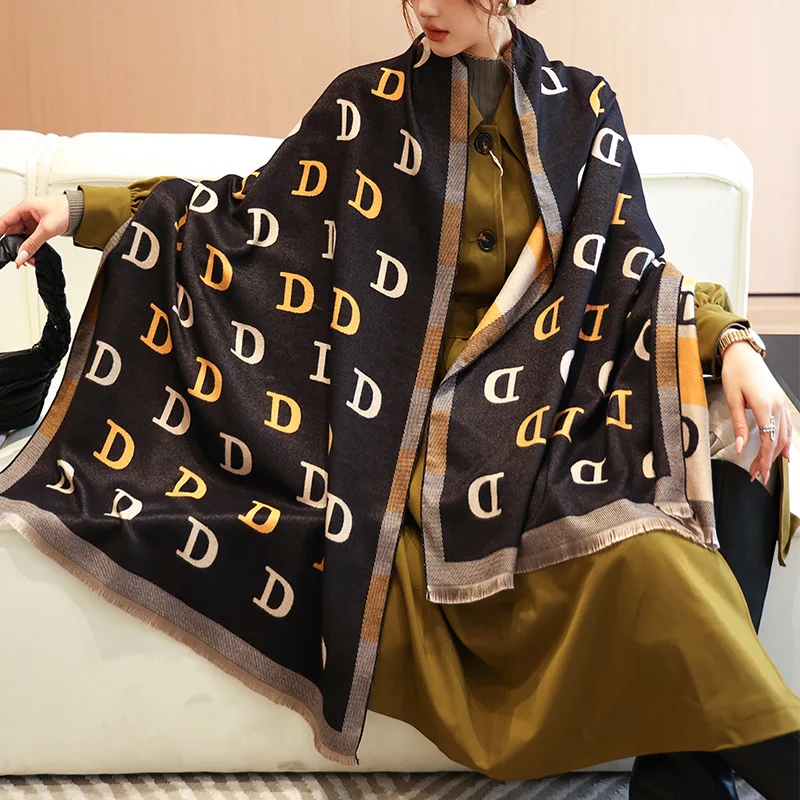 Luxury Brand Letters Print Winter Scarf Women Cashmere Warm Pashmina Foulard Female Scarves Long Blanket Thick Soft Shawls Wraps
Luxury Brand Letters Print Winter Scarf Women Cashmere Warm Pashmina Foulard Female Scarves Long Blanket Thick Soft Shawls Wraps