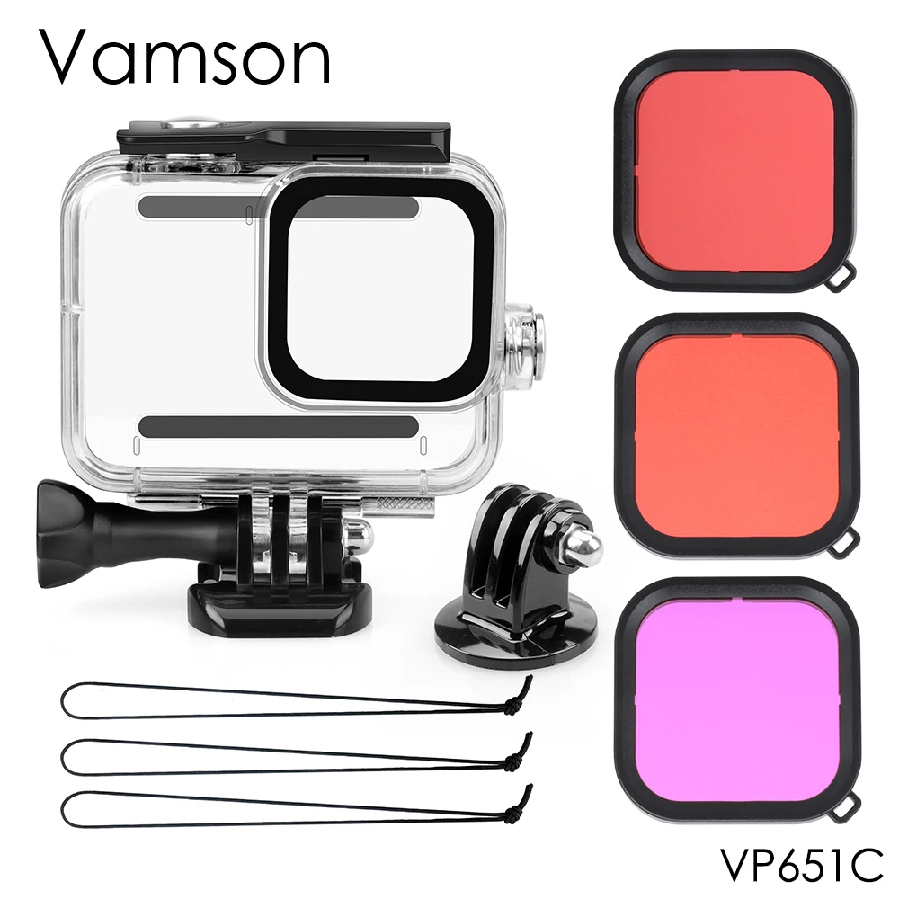 Vamson for Gopro Hero 8 Black Camera Waterproof Housing case for GoPro Accessories Set with 3pcs Filter for Go pro Hero 8 VP651
Vamson for Gopro Hero 8 Black Camera Waterproof Housing case for GoPro Accessories Set with 3pcs Filter for Go pro Hero 8 VP651
