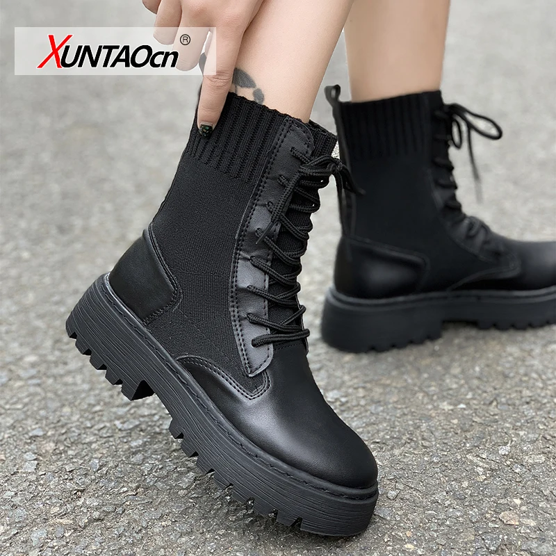 springtime Women shoes Genuine Leather Flat Ankle Boots Platform socks shoes fashion Women's shoes
springtime Women shoes Genuine Leather Flat Ankle Boots Platform socks shoes fashion Women's shoes