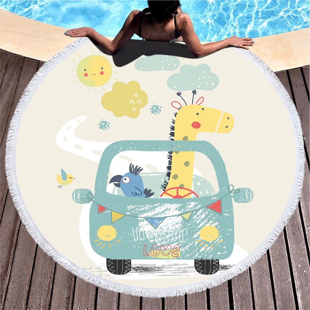 Cute Giraffe Car Beach Towel Child Cartoon Animals Microfiber Bath Towel Fashion Comic Artwork Compressed Round Beach Towel
Cute Giraffe Car Beach Towel Child Cartoon Animals Microfiber Bath Towel Fashion Comic Artwork Compressed Round Beach Towel