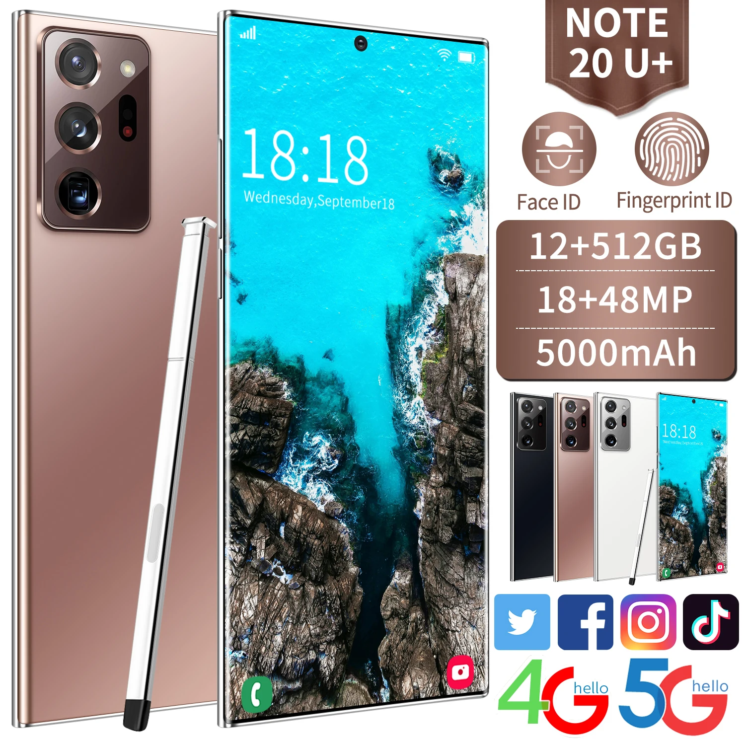 Global Version Smartphone Note 20U+ 12+512Gb Memory 6.9 Inch HD Screen Smart Phone Android Unlocked Dual Sim Mobile Phones GPS
Global Version Smartphone Note 20U+ 12+512Gb Memory 6.9 Inch HD Screen Smart Phone Android Unlocked Dual Sim Mobile Phones GPS