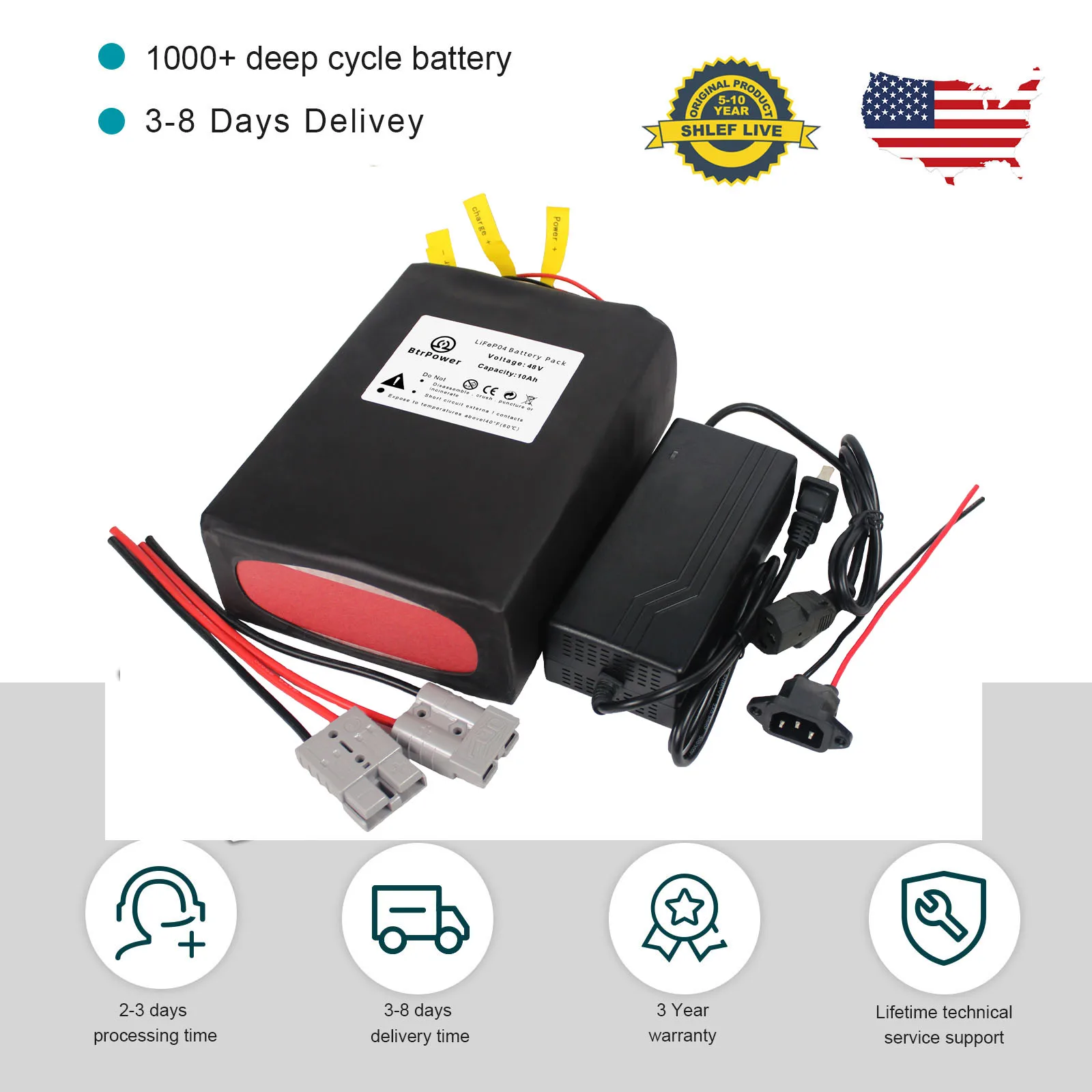 48V 10A LiFePO4 Battery for Electric Bike with 3A Charger 30A BMS Long-Lasting High Temperature Resistance
48V 10A LiFePO4 Battery for Electric Bike with 3A Charger 30A BMS Long-Lasting High Temperature Resistance