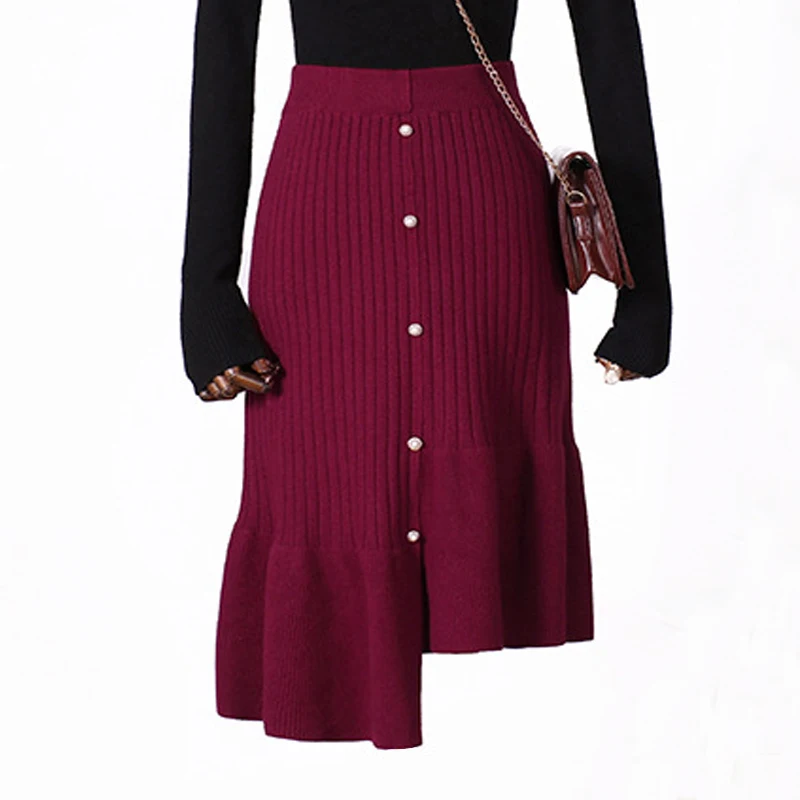 OUMENGKA Women Knitted Knee-Length Skirt Winter Warm Sweater A-line Knit Female Bottoms Casual Swing Skirts Autumn Black
OUMENGKA Women Knitted Knee-Length Skirt Winter Warm Sweater A-line Knit Female Bottoms Casual Swing Skirts Autumn Black