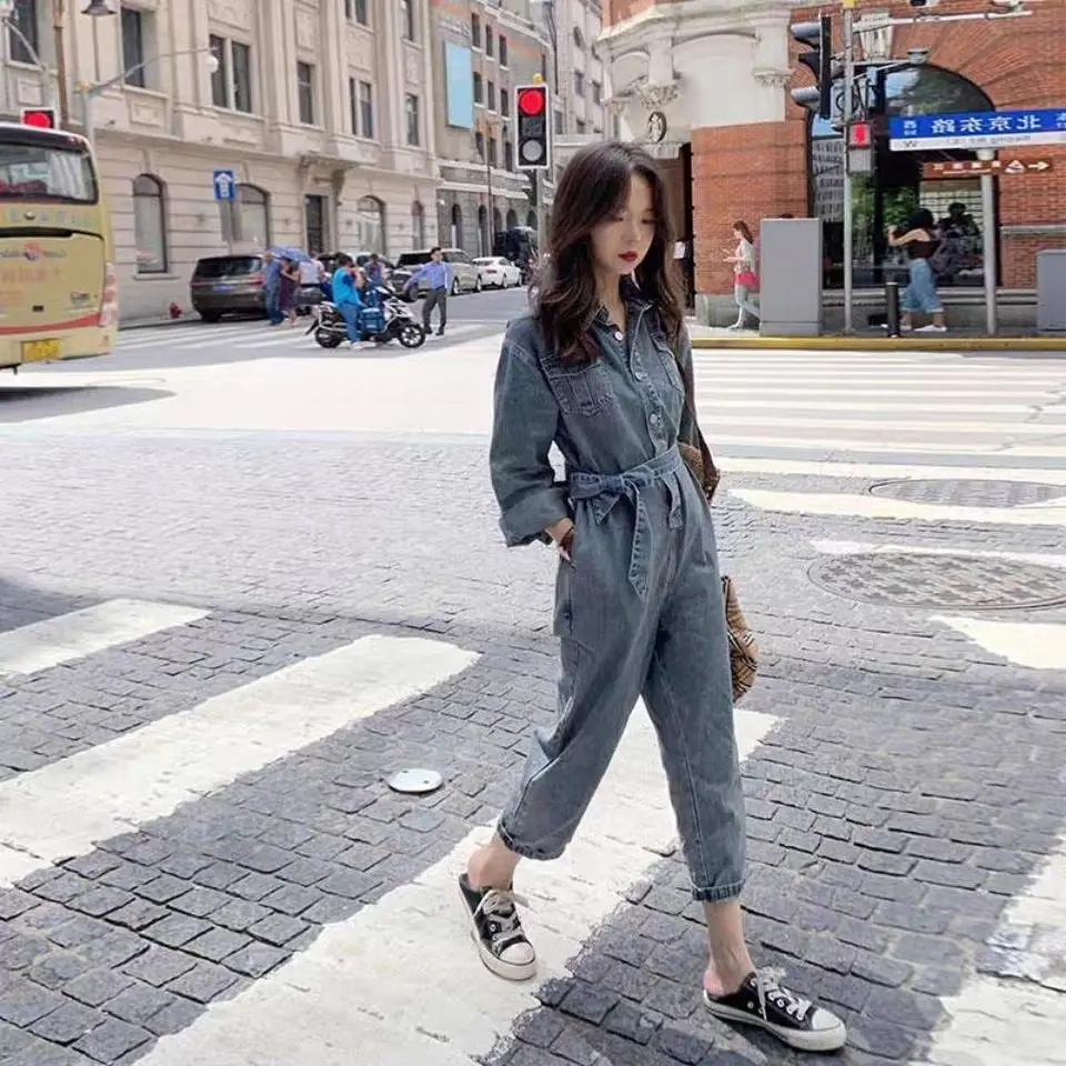Women 2021 Spring Autumn Streetwear Sashes Rompers Female Long Sleeve Jumpsuit Femme Ladies Casual Pockets Cargo Overalls Y173
Women 2021 Spring Autumn Streetwear Sashes Rompers Female Long Sleeve Jumpsuit Femme Ladies Casual Pockets Cargo Overalls Y173