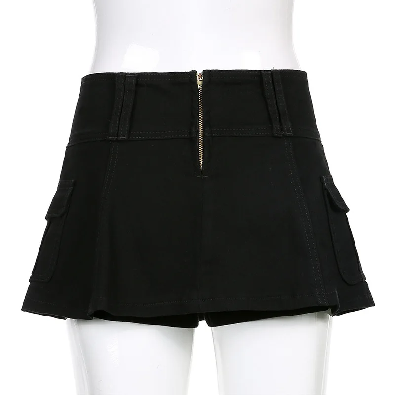 Solid Pleated Mini Skirt Women Y2k Folds Low Waist Pockets Zipper A Line Skirt Female Summer Summer Sexy Club Mini Skirts 2021
Solid Pleated Mini Skirt Women Y2k Folds Low Waist Pockets Zipper A Line Skirt Female Summer Summer Sexy Club Mini Skirts 2021