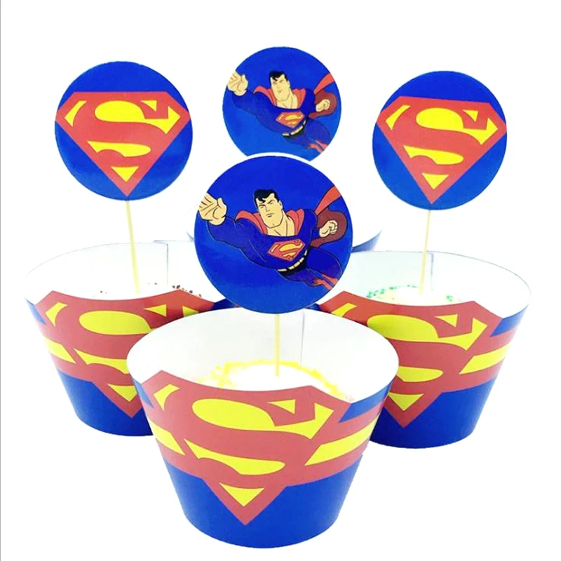 Superhero Theme Happy Birthday Baby Shower Party Cupcake Toppers Cake Wrappers Decoration Boys Favors Supplies 12PCS/lot
Superhero Theme Happy Birthday Baby Shower Party Cupcake Toppers Cake Wrappers Decoration Boys Favors Supplies 12PCS/lot