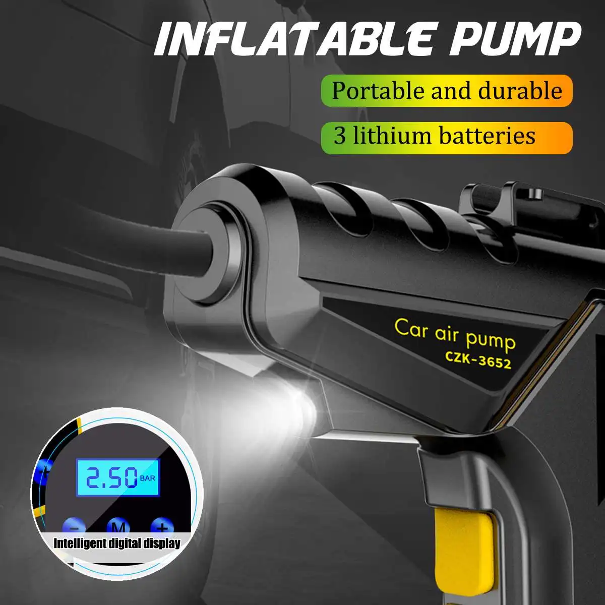 120W Inflatable Pump Air Compressor Wireless Wired Inflatable Pump Portable Air Pump Tire Inflator Digital for Car Bicycle Balls
120W Inflatable Pump Air Compressor Wireless Wired Inflatable Pump Portable Air Pump Tire Inflator Digital for Car Bicycle Balls