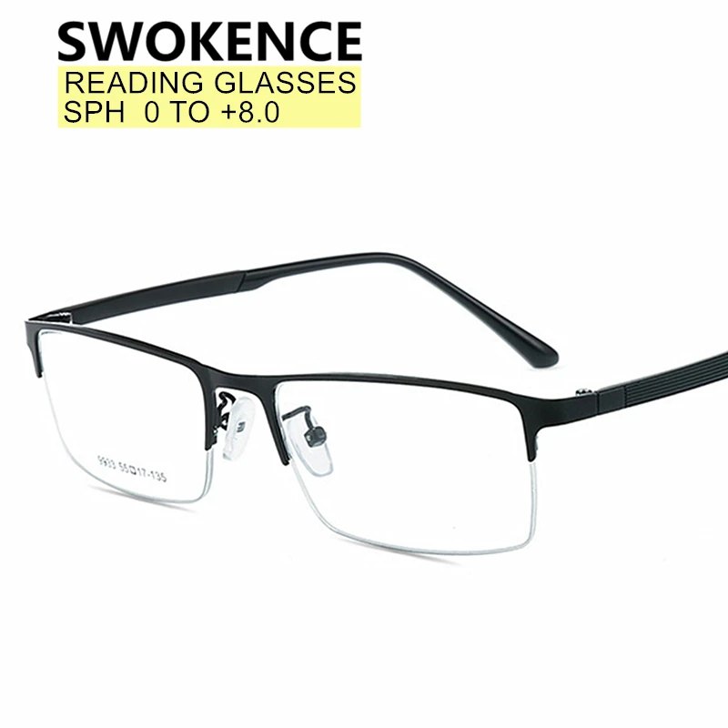 Очки для чтения SWOKENCE очки от 0 до + 8 мужская и женская полуоправа дальнозоркости