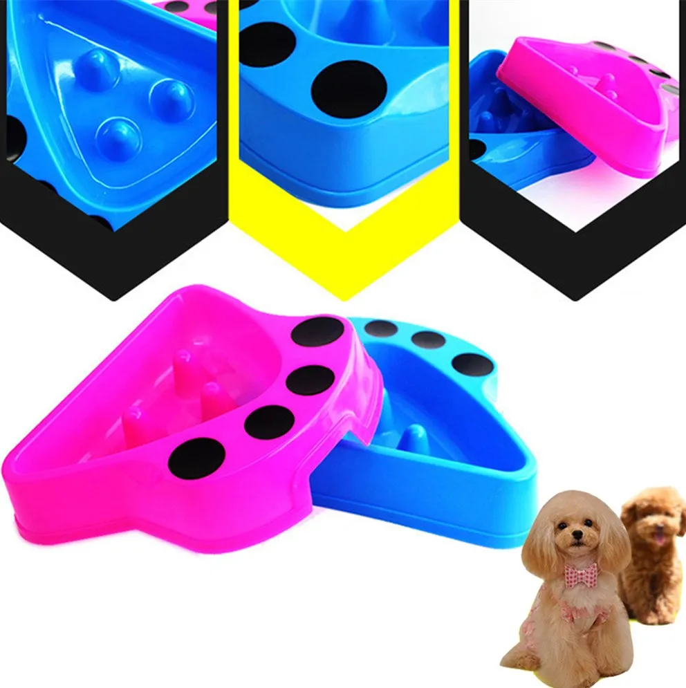 

Dog Slow Eating Training Bowl Paw Shape Puppy Kitten Plastic Food Feeding Dish Bowl Pet Avoid Choke Feeder Prevent Obesity