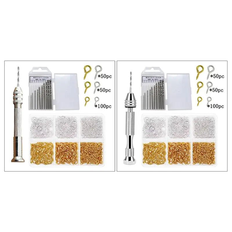 1 Set Pin Vise Precision Hand Drill Tools with Twist Drill Bits Screw Eye Pins for Resin Casting Mold Polymer Clay DIY Jewelry
1 Set Pin Vise Precision Hand Drill Tools with Twist Drill Bits Screw Eye Pins for Resin Casting Mold Polymer Clay DIY Jewelry