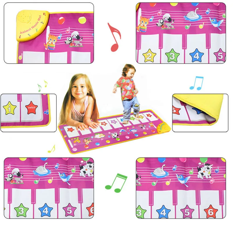 Детский музыкальный коврик фортепиано планшетофон для детей танцующие Ранние