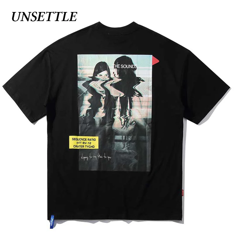 UNSETTLE 2020SS Harajuku футболки летние мужские/женские хип хоп забавные принты размытые