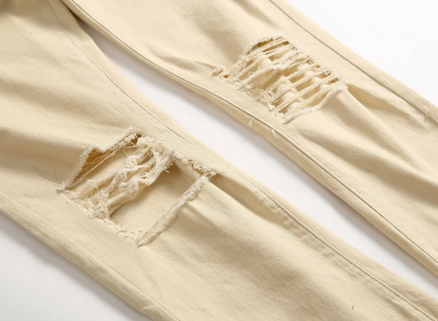 Mens Destroyed Hole Jeans with Zipper Casual High Elasticity Ripped Trousers Skinny Vintage Streetwear Pants With Holes Khaki 42
Mens Destroyed Hole Jeans with Zipper Casual High Elasticity Ripped Trousers Skinny Vintage Streetwear Pants With Holes Khaki 42