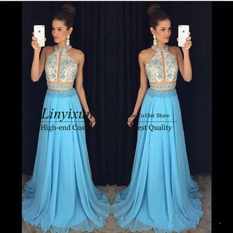 Charming Halter Neck Chiffon Long Evening Dresses Beaded Formal Evening Gowns A Line Court Train Sleeveless Prom Dresses
Charming Halter Neck Chiffon Long Evening Dresses Beaded Formal Evening Gowns A Line Court Train Sleeveless Prom Dresses