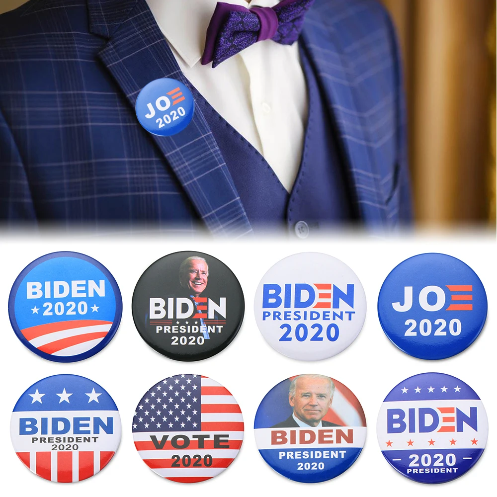2 шт 2020 Joe Biden брошь значок Pinback кампании Кнопка Pin президент Кампании 1 8 стиль