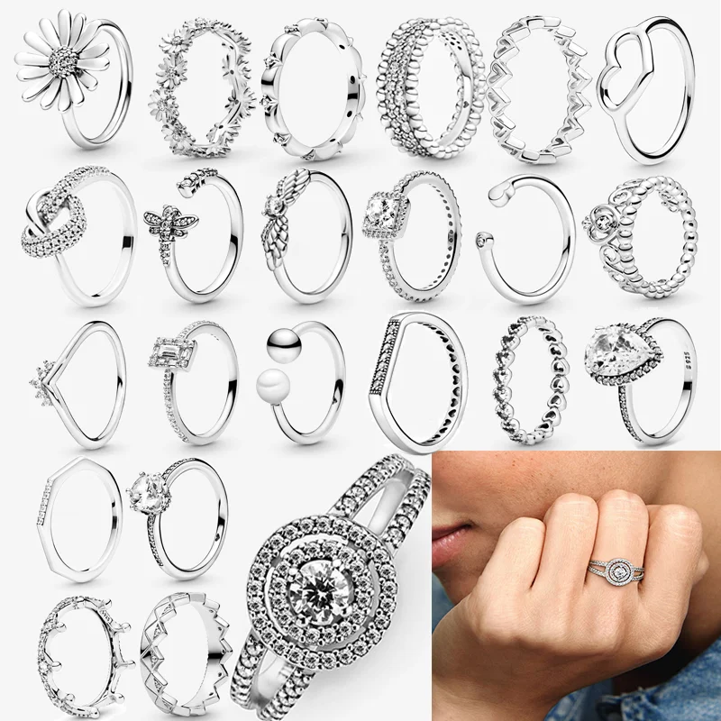Trendy 925 Sterling Silver Ring Daisy Flower Sparkling Heart Tiara Crown Rings for Women Engagement Anniversary Jewelry
Trendy 925 Sterling Silver Ring Daisy Flower Sparkling Heart Tiara Crown Rings for Women Engagement Anniversary Jewelry
