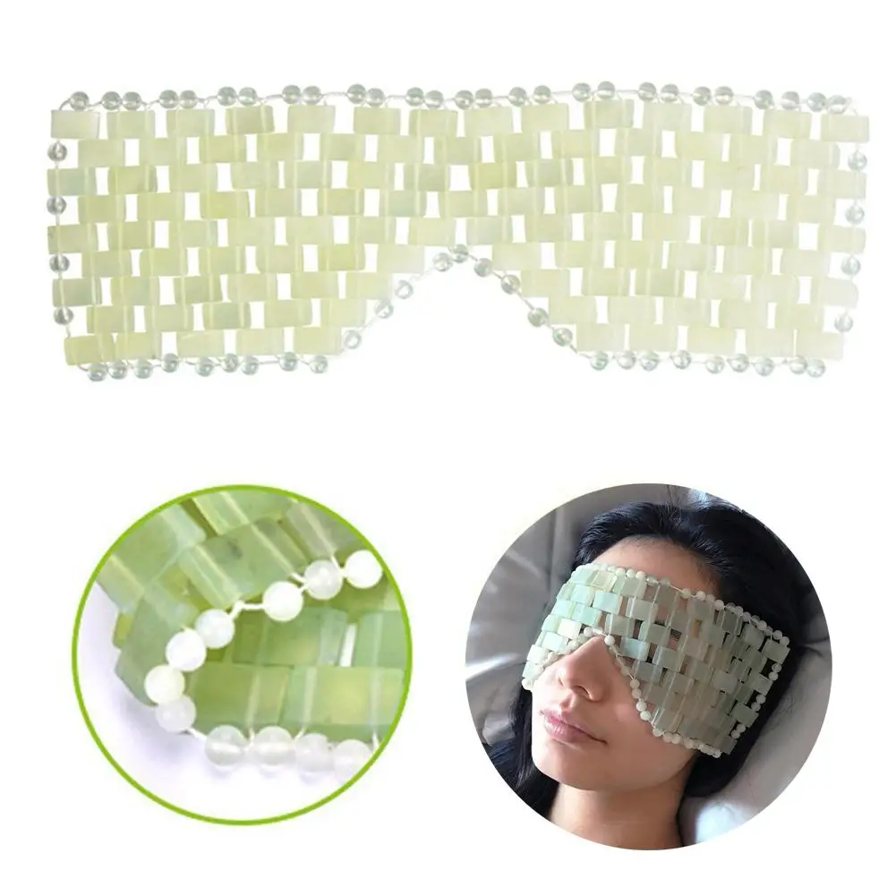 

Natural Jade Stone Eye Mask Cooling Jade Sleep Eye Mask Massager Therapy Jade Anti Aging Shade Cover Relaxation Stress Relieve