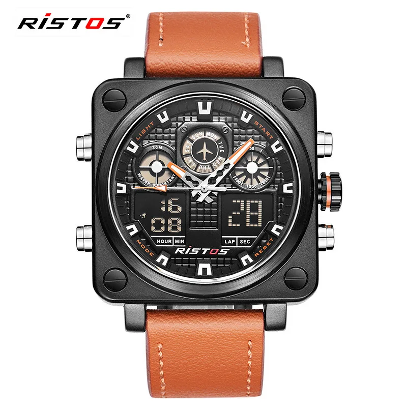 The new multifunctional men's watch sports dual display leather belt waterproof men's watch
The new multifunctional men's watch sports dual display leather belt waterproof men's watch