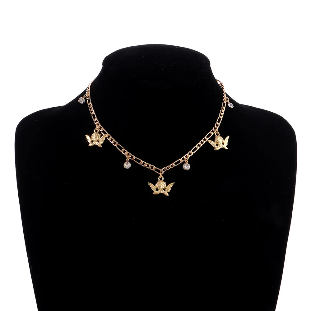 YOUVI Goth Cuban Chain Necklace for Women Lovers Angel Pedant Necklace Jewelry on Neck Choker Cham Femme Collar 
YOUVI Goth Cuban Chain Necklace for Women Lovers Angel Pedant Necklace Jewelry on Neck Choker Cham Femme Collar
