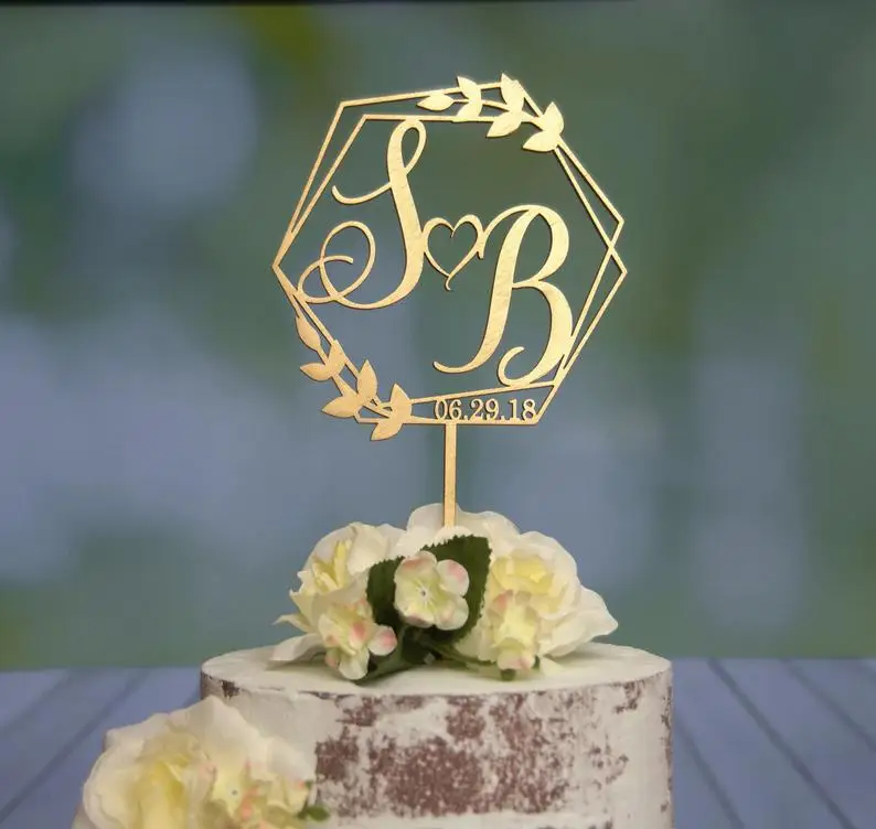 Personalized Monogram Cake Topper Bride & Groom Initials Topper with Date Hexagon Shape Wedding-Anniversary-Valentine Day gift
Personalized Monogram Cake Topper Bride & Groom Initials Topper with Date Hexagon Shape Wedding-Anniversary-Valentine Day gift
