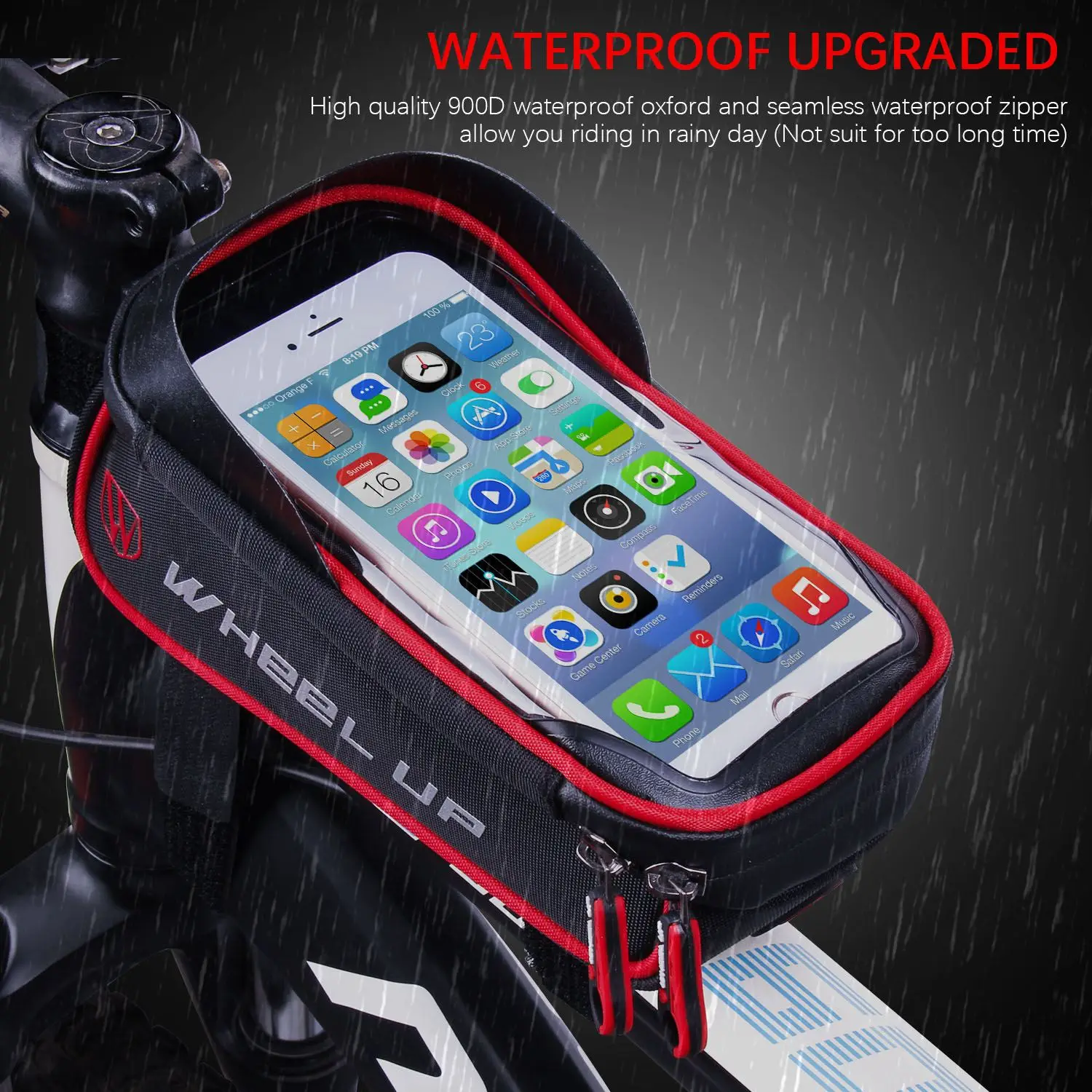 Bike Handlebar Bag Universal Cycling Bicycle Bag IP68 Waterproof Touch Screen Phone Mount Bags Case For 6 inch Cell Mobile Phone
Bike Handlebar Bag Universal Cycling Bicycle Bag IP68 Waterproof Touch Screen Phone Mount Bags Case For 6 inch Cell Mobile Phone