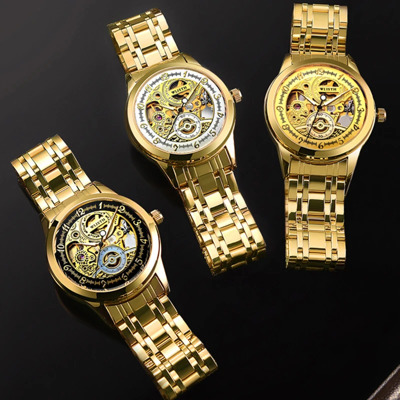 Factory Direct Gold Automatic Hollow Men's Mechanical Watch Luminous Waterproof Men Watches Business Wristwatch Reloj Hombre
Factory Direct Gold Automatic Hollow Men's Mechanical Watch Luminous Waterproof Men Watches Business Wristwatch Reloj Hombre