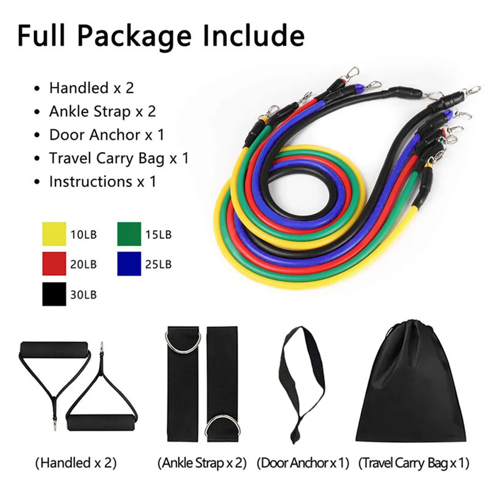 11 Pcs Resistance Bands Set Fitness Bands Resistance Gym Equipment Exercise Bands Pull Rope Fitness Elastic Training Expander
11 Pcs Resistance Bands Set Fitness Bands Resistance Gym Equipment Exercise Bands Pull Rope Fitness Elastic Training Expander
