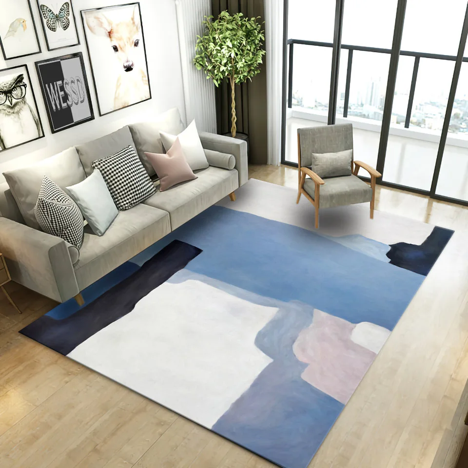 Blue White Painting Abstract Carpet On The Floor Simple Nordic Style Soft Flannel Carpet Bedroom Rugs Large Coffee Table Rug
Blue White Painting Abstract Carpet On The Floor Simple Nordic Style Soft Flannel Carpet Bedroom Rugs Large Coffee Table Rug