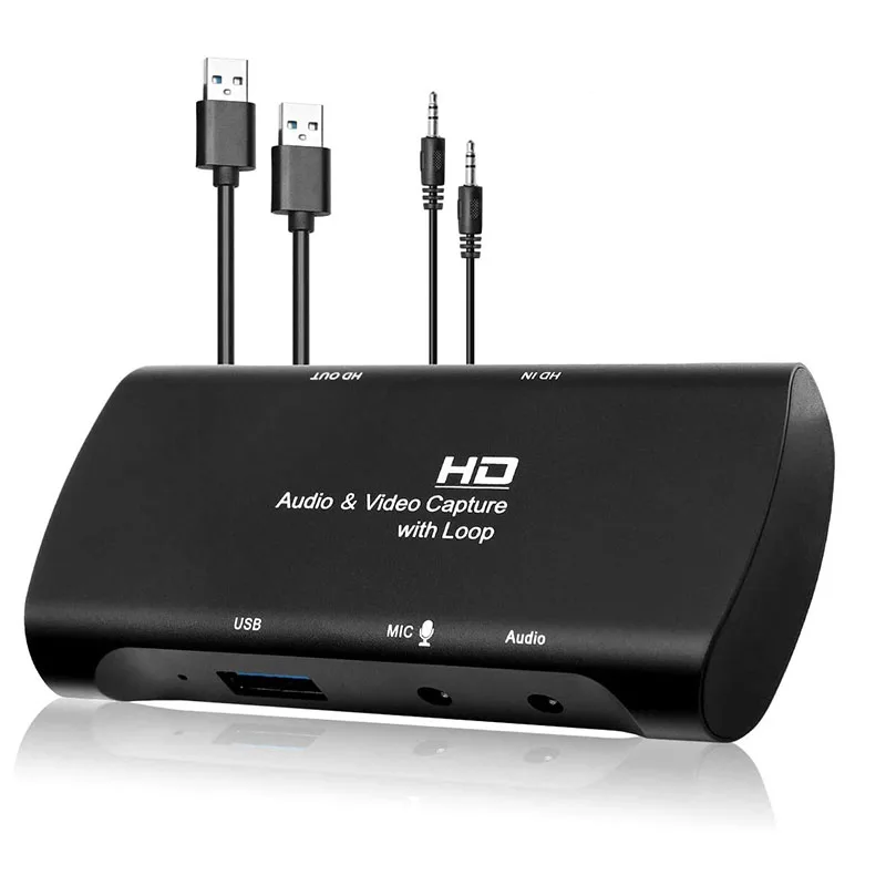 Video Capture Card 4K 1080P USB3.0 Video Capture Device with USB Cable and Audio Cable for Facebook Twitch for PS4
Video Capture Card 4K 1080P USB3.0 Video Capture Device with USB Cable and Audio Cable for Facebook Twitch for PS4